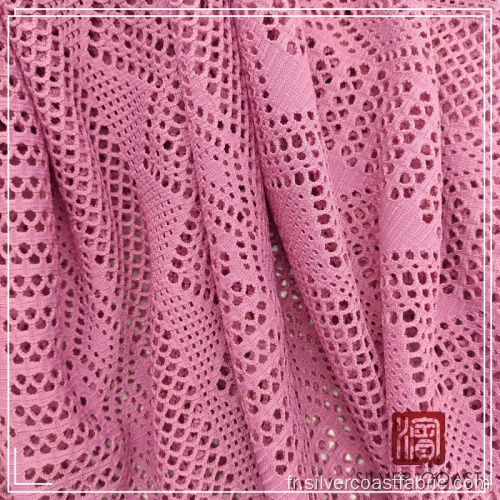 Polyester Spandex Crochet en dentelle textile teint